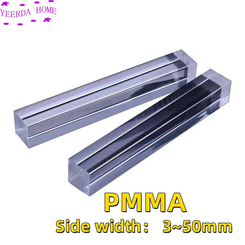 All-Size 3~50mm Transparent Square Acrylic Stick PMMA Plexiglass Bar DIY Tools Rod Holder Stand