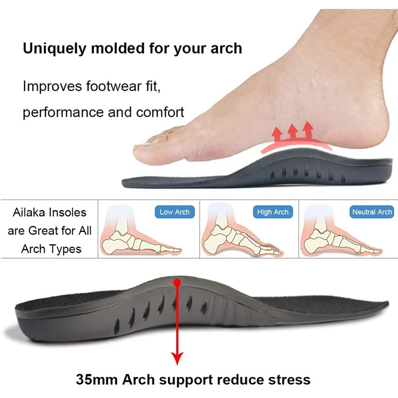 Pu Arch Orthopedic Insoles For Men And Women Arch Support Flat Feet Collapsed Everted Feet Non-medical Correction Insoles