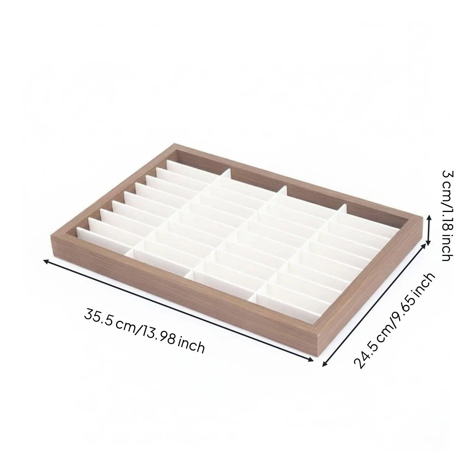 40-Slot Bracelet Tray Walnut Grain Bangle Display Tray Scratch Protection