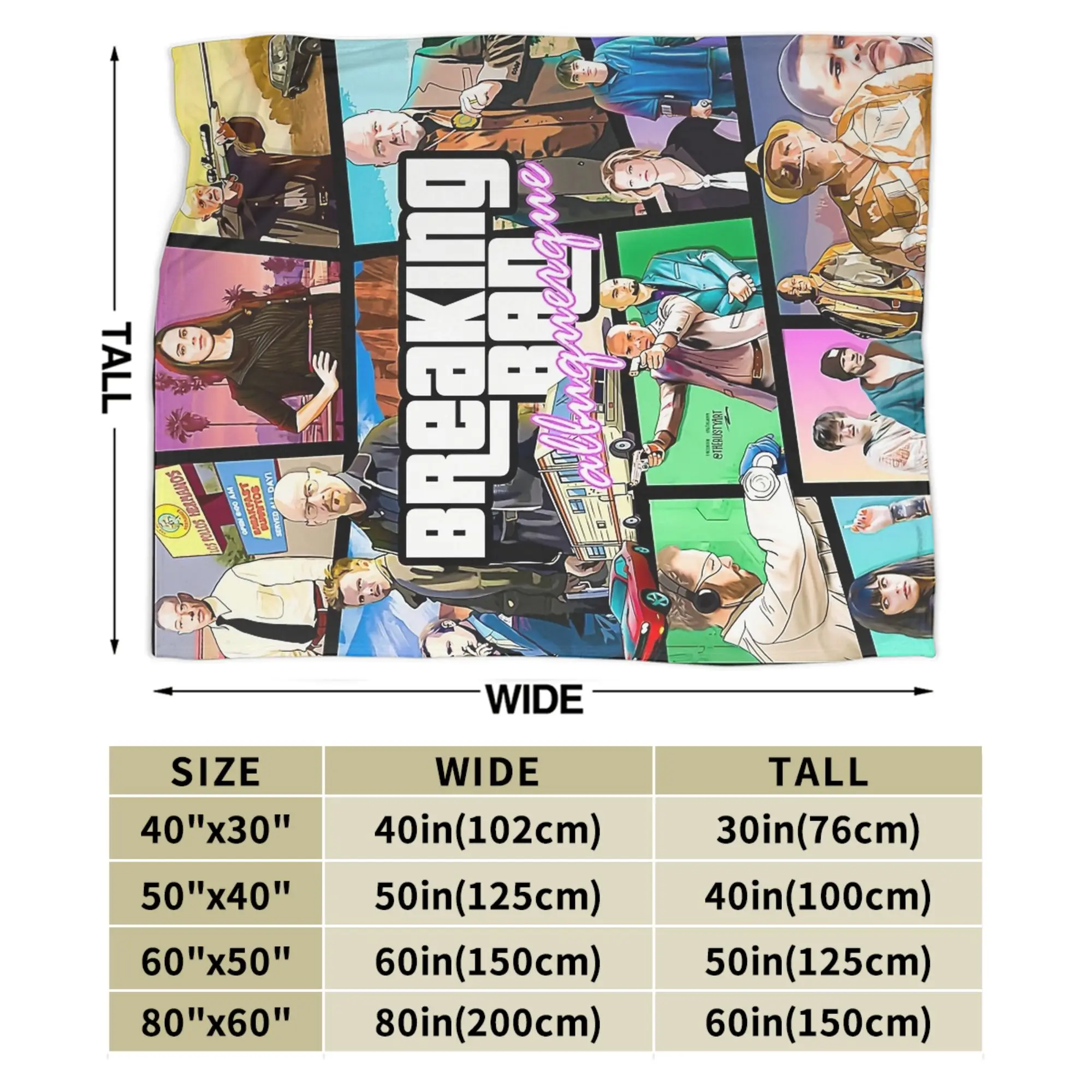 كسر سيئة Albuquerque مخصص Gta الفن بطانية كسر سيئة الفانيلا رهيبة الدافئة رمي بطانية ل غطاء ربيع الخريف #4