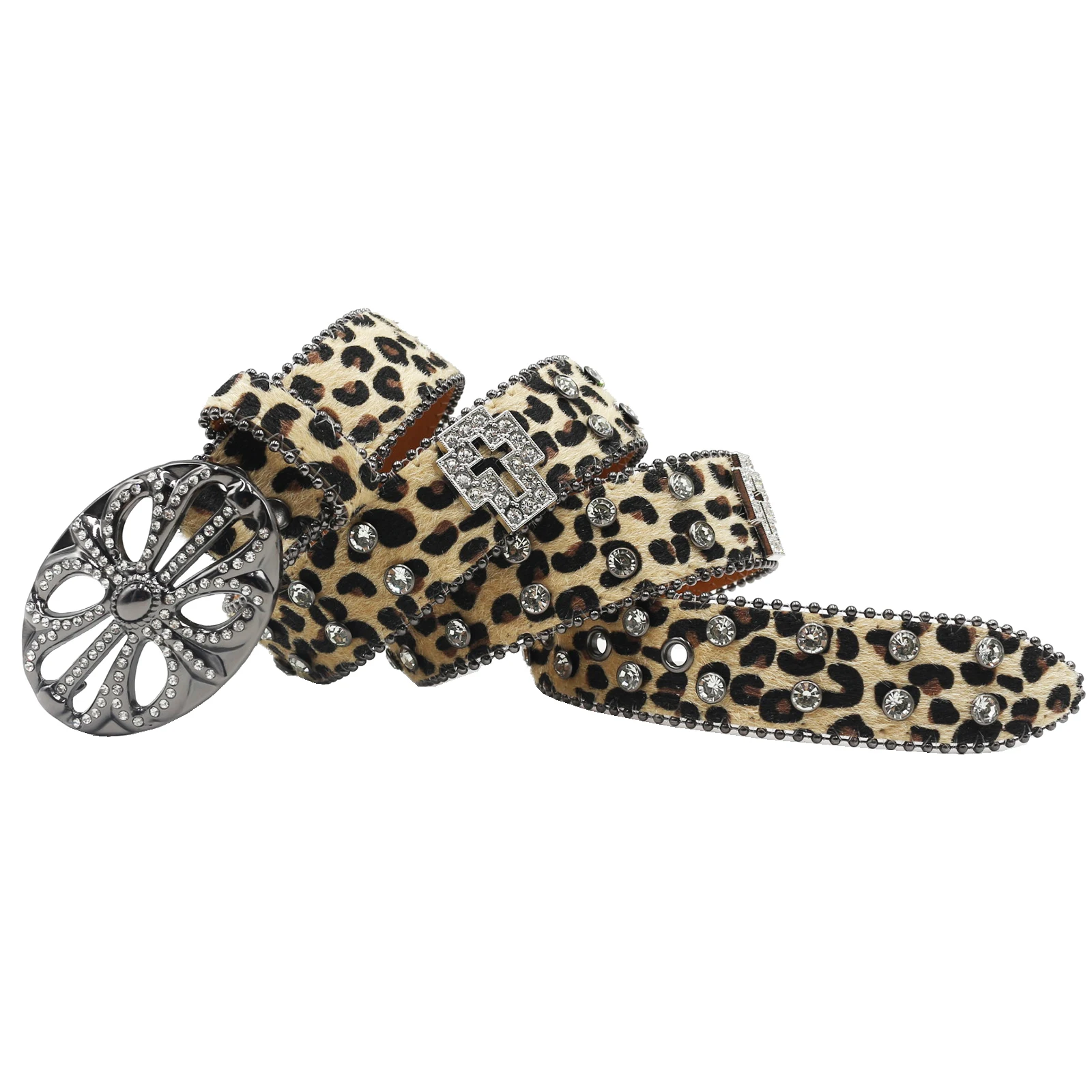 الفاخرة الرجال النساء قبعات رعاة البقر الغربية مع الماس بنج بنج حجر الراين حزام ديسكو E الفتيات للجينز الشرير الصخرة كريستال رصع حزام #4