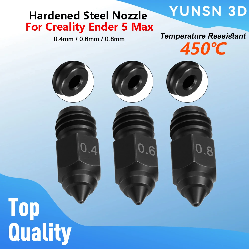 For Creality Ender 5 Max Hardened Steel Nozzle 0.4mm 0.6mm 0.8mm Hotend Nozzles For Ender-5 Max 3D Printer Replacement Parts