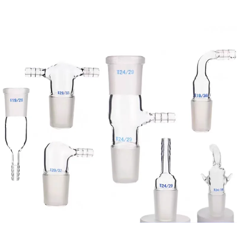 

24-port elbow pipe plug, bent exhaust joint, 24/29 pressure head for exhaustable pressurized chromatography columns