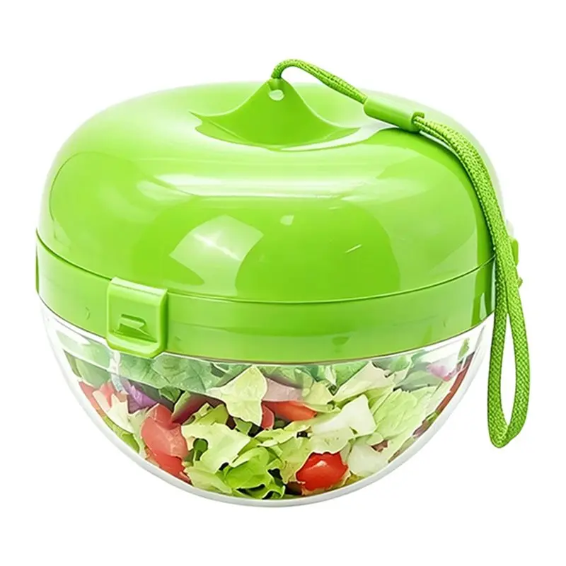 M11K-Salad Shaker Bowl With Fork 20Oz Leak-Proof Portable Lunch Box Featuring 4-Compartment Salad Container& 2 Dressing Cups