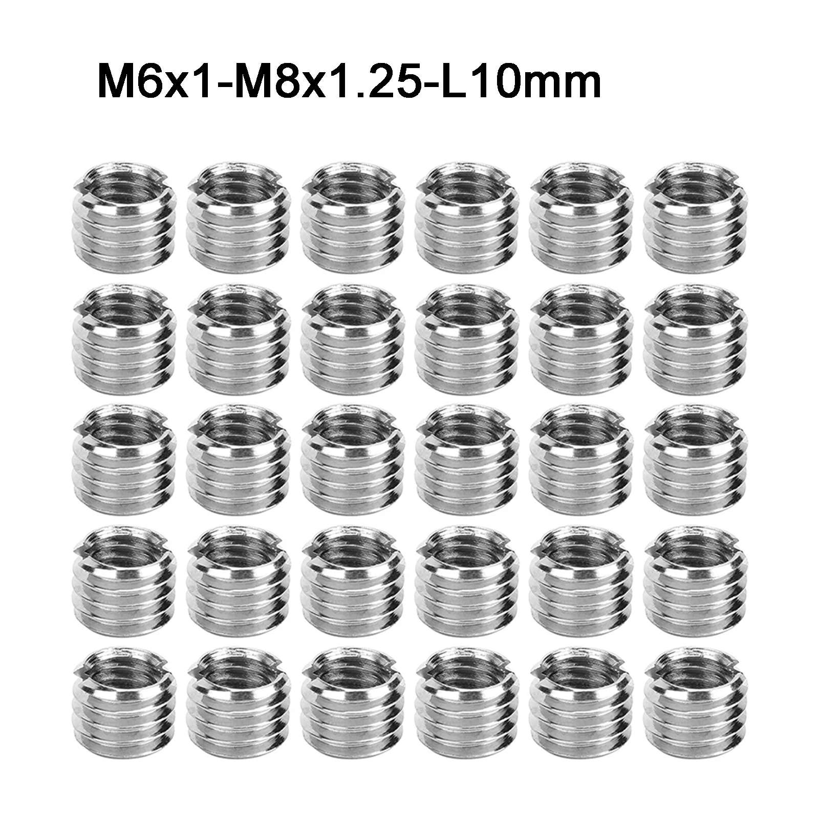 Premium Threaded Inserts for Various Repairs 30pcs Threaded Inserts for M6X1 0 Inner and M8X1 25 Outer Threads