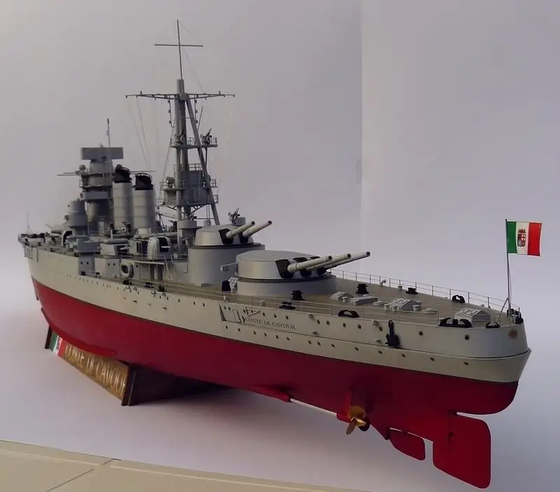 1:200 Royal Italian Navy Conte di Cavour Dreadnought Handcraft Paper Model Kit Handmade Toy Puzzles