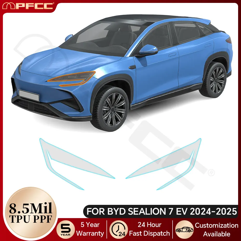 

For BYD Sealion 7 EV 2024 2025 Car Headlight Rearview TPU Paint Protection Film Pre-cut PPF Bra Anti-scratch Clear Kit Resistant