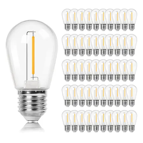 S14 1W LED 문자열 전구 11W E27 기본 빈티지 에디슨 플라스틱 방수 야외 교체 전구 파티 웨딩 장식 S14 1W LED 문자열 전구 11W E27 기본 빈티지 에디슨 플라스틱 방수 야외 교체 전구 파티 웨딩 장식