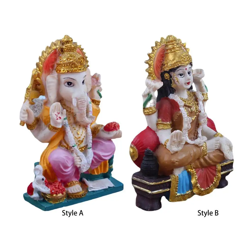 2-4pack Simulation Hindu Deity Statue Miniature Ornament for Room Decor Style A