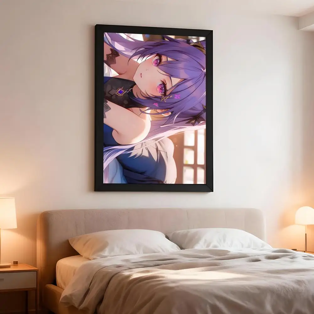 game character G-Genshin Impact Keqing Poster Artistic Instant Peel-Off Wall Decor Atmosphere Setter for Bedside & Shared Room