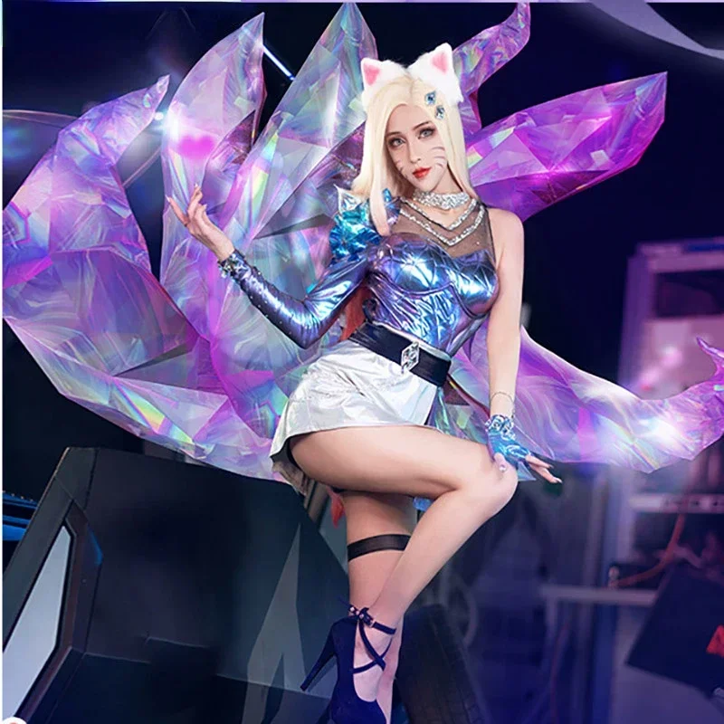 

Game LOL Ahri Cosplay Costume Set K/DA KDA Ahri All Out Sexy Cosplay Girls Dress Jumpsuits Halloween CosPlay