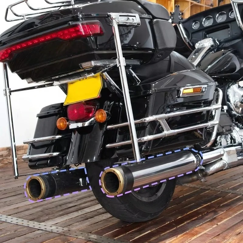 2017-Later HD Electra Glide Road Glide Street Glide-Compatible Electronically Adjustable Motorcycle Exhaust System in Steel Pipe