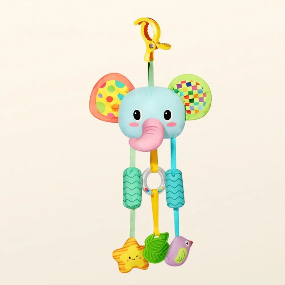 Soft Plush Baby Wind Chime ของเล่นการ์ตูน Teether รถเข็นเด็กสัตว์แขวนจี้ Sensory Stimulation น่ารัก Sensory การเรียนรู้ของเล่น