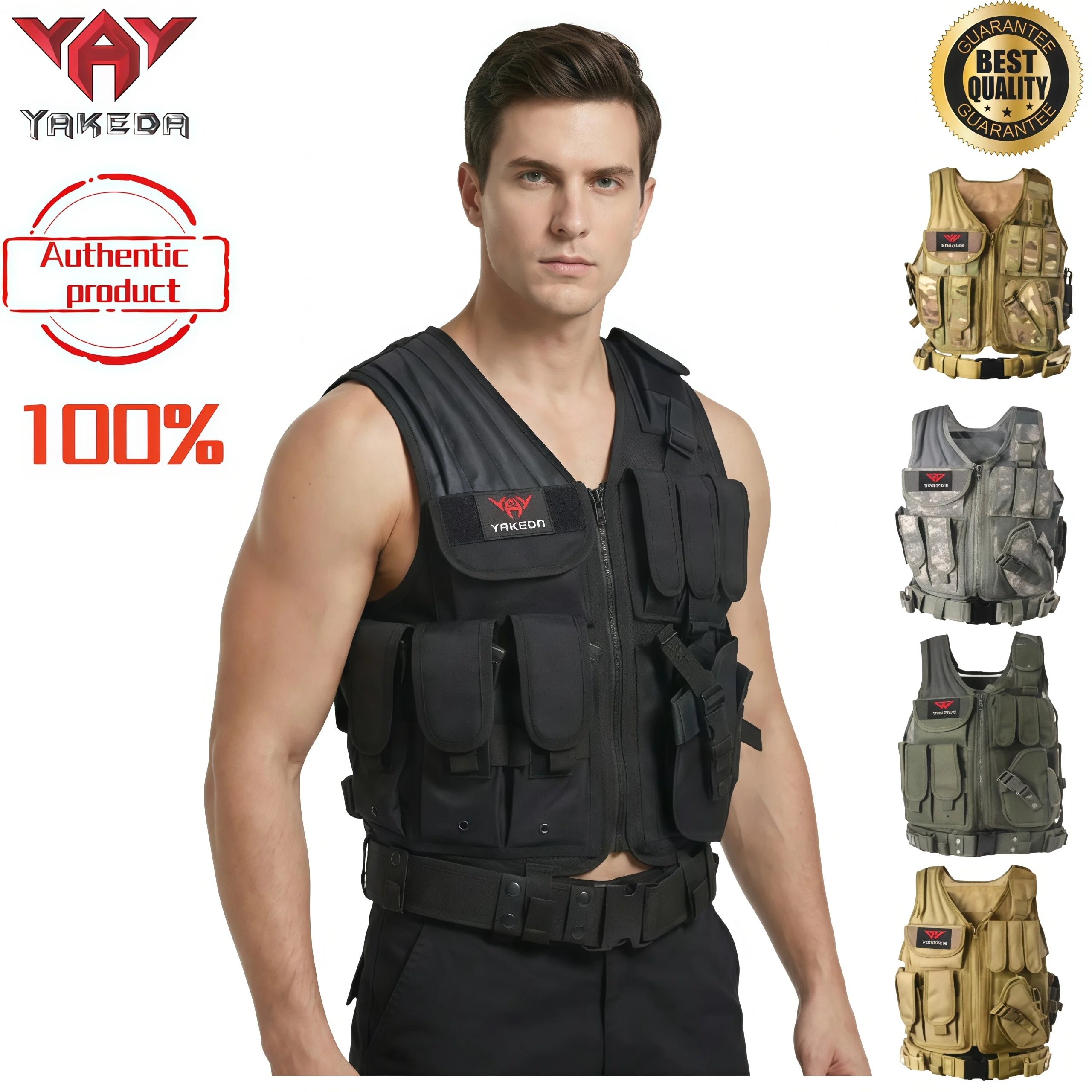 

Тактический жилет YAKEDA для активного отдыха, многофункциональный, дышащий, тренировочный, сетчатый, камуфляжный, защитное снаряжение