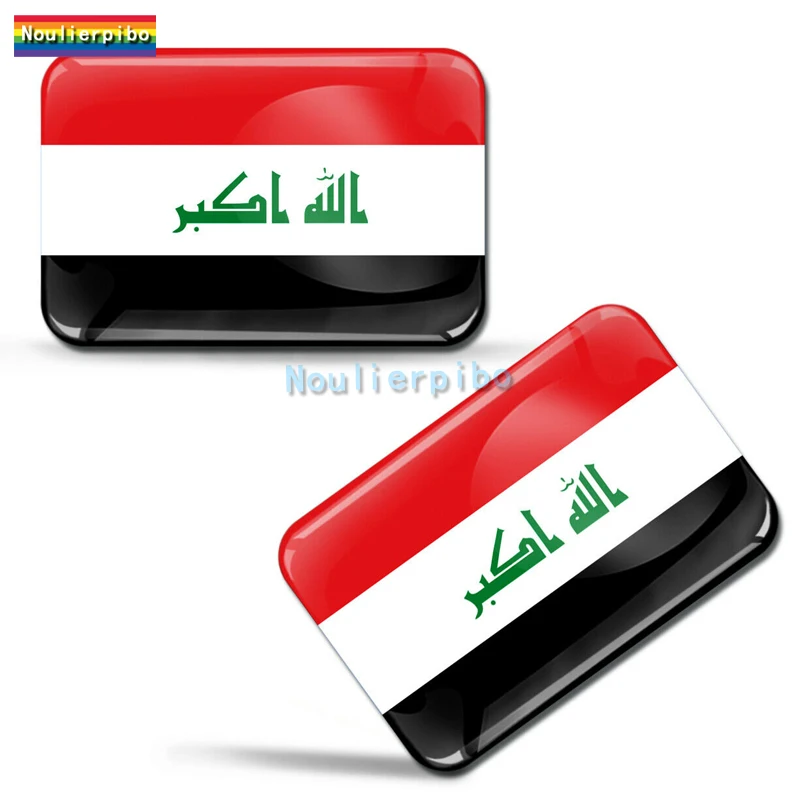 3D Car Sticker Iraq Flag Sticker Epoxy Dome Sticker Car Truck Off-Road Bike Motorcycle Laptop Phone Trolley Case Vinyl Decal