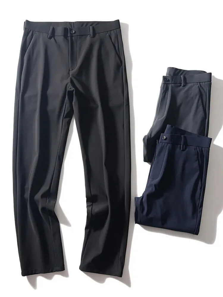 

Новые комфортные мужские брюки прямого кроя, не мнущиеся, повседневные, деловые, дышащие, эластичные, для офиса