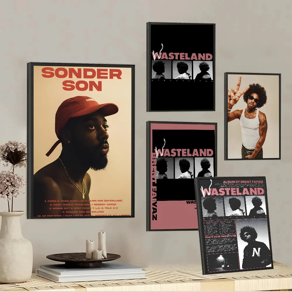 Brent Faiyaz 'Wasteland Music Poster Stickers Living Room Bedroom Entrance Cafe Wall Art Decoration Painting Room Home Decor