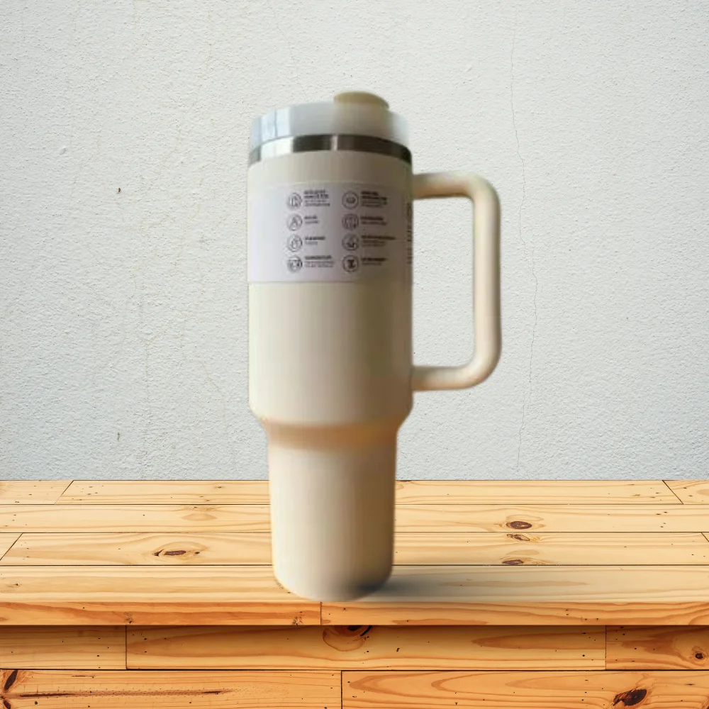 

2025 nueva manija tapa de paja de acero inoxidable 30oz/40oz taza de coche con aislamiento al vacío taza de viaje helada térmica