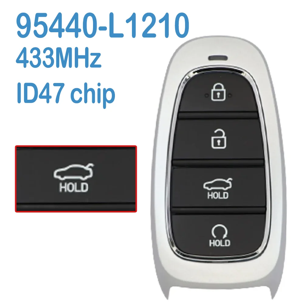 

95440-L1210 Auto Keyless-Go Remote 3+1B FSK 433MHz ID47 Chip TQ8-FOB-4F26 Replace Smart Key For Hyundai Sonata 2019 2020 2021