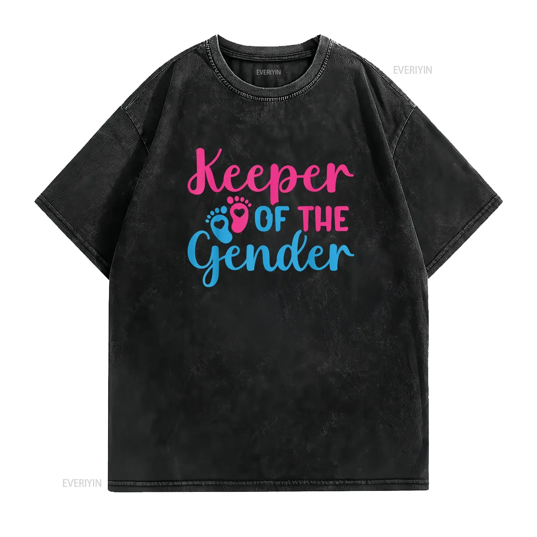 Gender Reveal Keeper of the Baby Announcement T Shirt vintage Washed Soft streetwear Unisex Stylish designer clothes Stretched