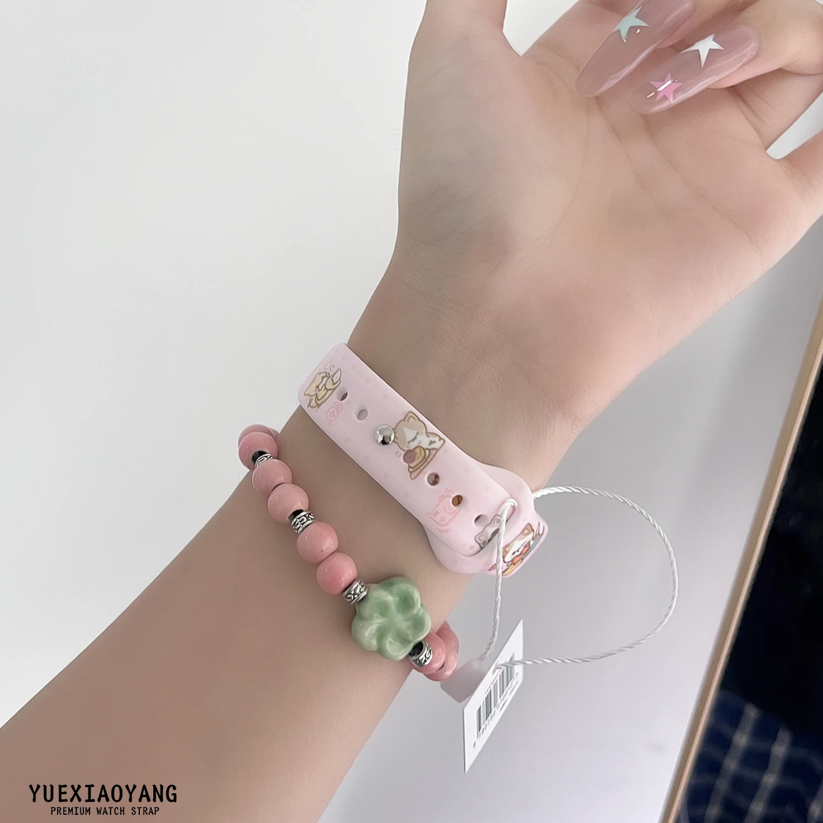 لطيف هريرة سلسلة 2 حزام مطبوع لساعة أبل 11 10 9 8 SE حزام نحيل قابل للاستبدال لساعة iWatch 42 مللي متر 41 مللي متر 40 مللي متر