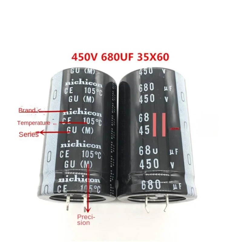 

1PCS 450V680UF 35X60 Japan nichicon electrolytic capacitor 680UF 450V 35*60