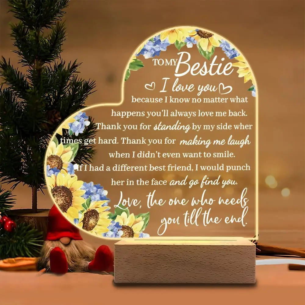 

1PC Acrylic Luminous Decor Photography Accessories, USB Base, Female Friendship Gift, Collectible Figurines