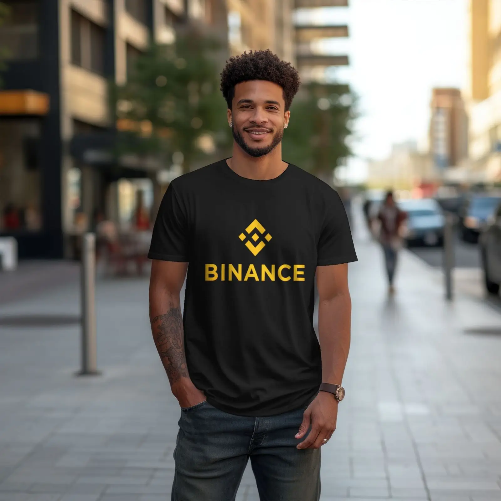 تي شيرت قطني مطبوع عليه عملة Binance للرجال والنساء ملابس شارع رائعة مريحة وقابلة للتنفس بأكمام قصيرة تي شيرت Web3 المشجعين #6