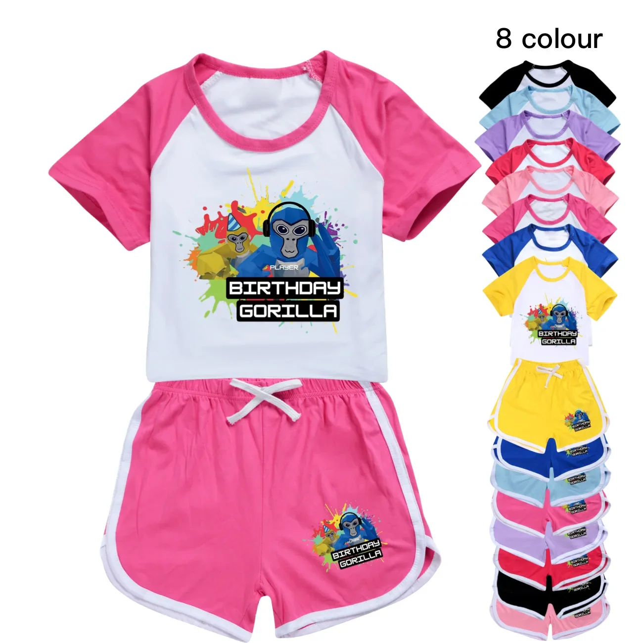 

Kids Clothes Summer Baby Girls Gorilla Tag T shirt Pants Set Boys Casual Short Tops Suit toddler Children pajamas clothes 3266