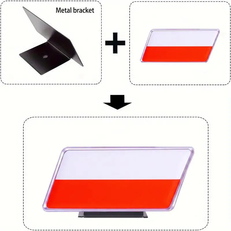 3D Poland Flag Car Emblem Badge Fit All car models Car Body Poland Flag Sticker Car Bumper Decoration