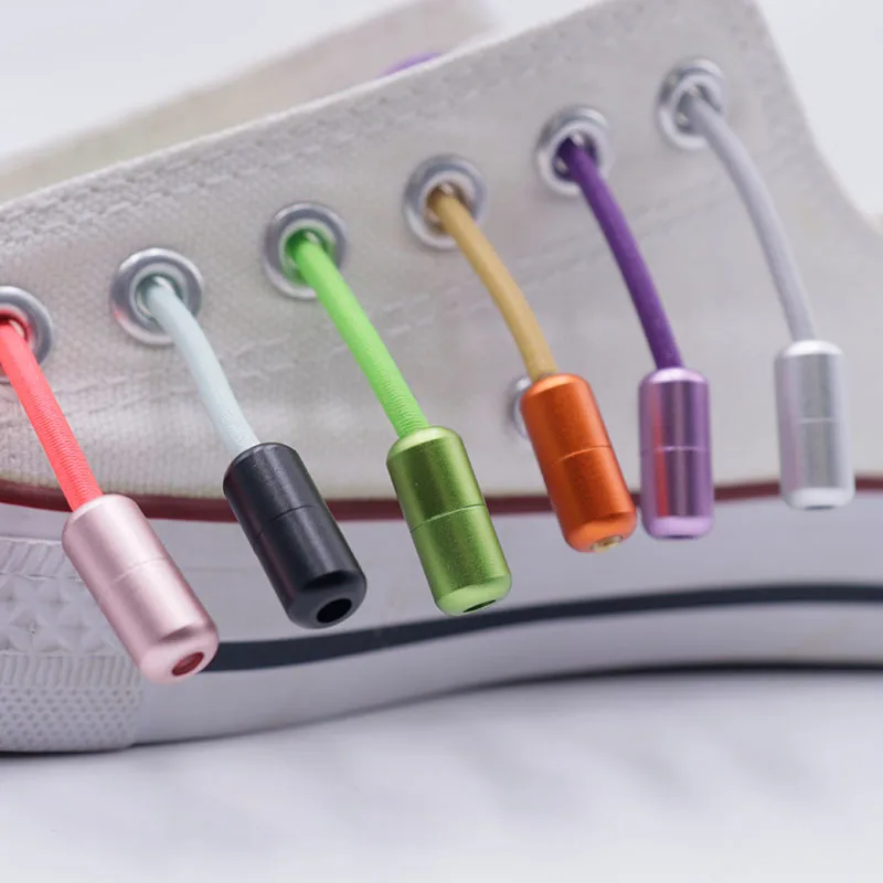 10 Colors Aluminum  Shoelace Buckle Metal Lace Shoelaces Lock Kids and Adult No Tie Lazy Laces Capsules Buckle Accessories