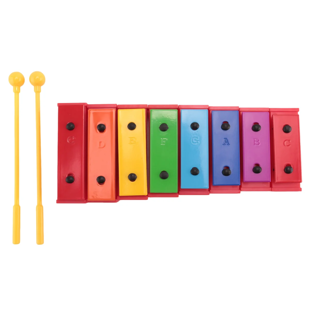 ABVE-8 notas campanas resonadoras de xilófono Glockenspiel cromático con estuche amarillo