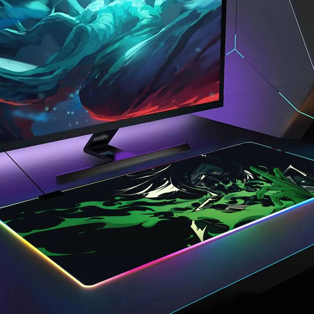 

Коврик для игровой мыши Valorant RGB, игровой коврик для мыши, настольный коврик HD Gamer, большой светодиодный светильник, коврики для мыши XXL