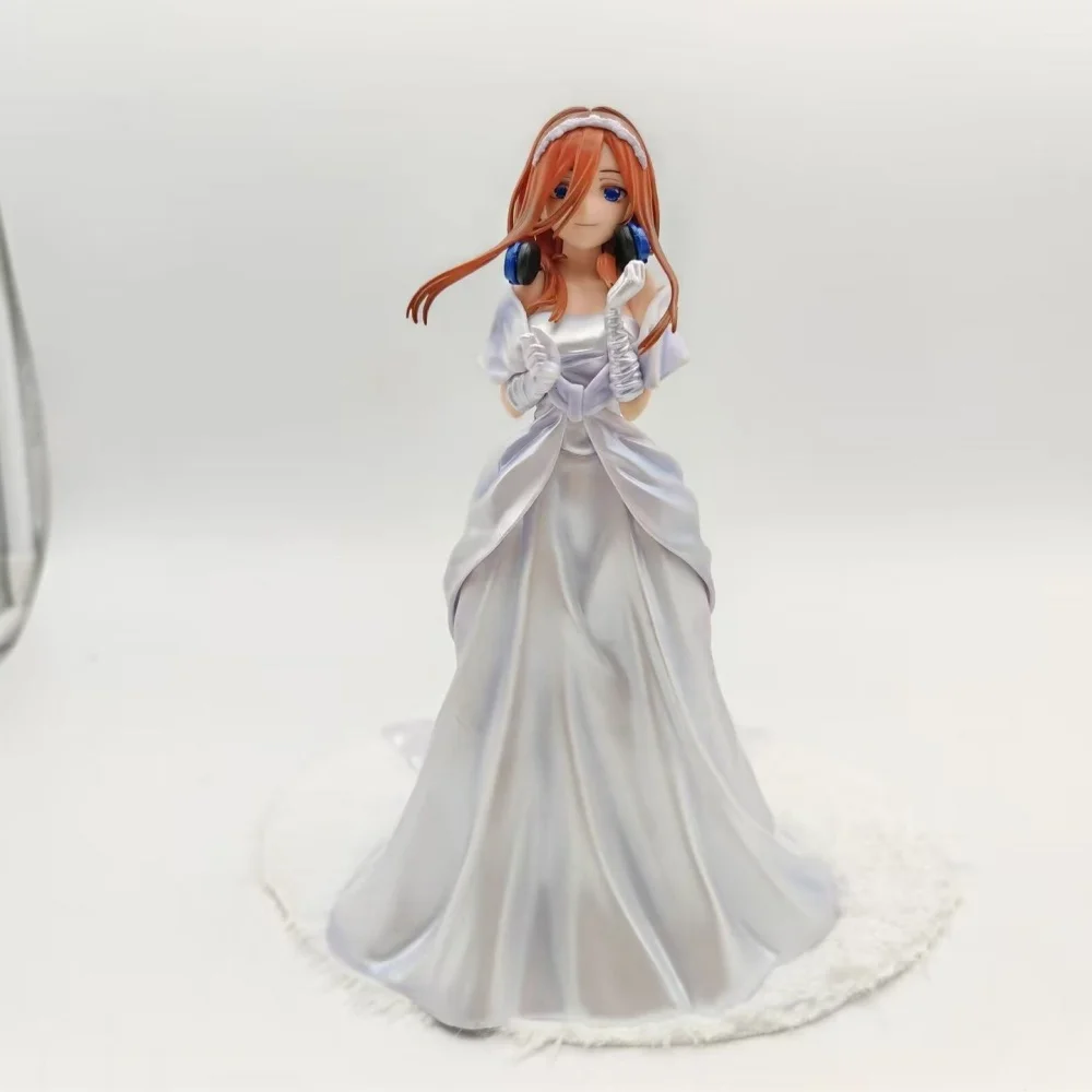 

Anime The Quintessential Quintuplets Nakano Miku Wedding Dress PVC Action Figure Collectible Model Doll Toy 24CM
