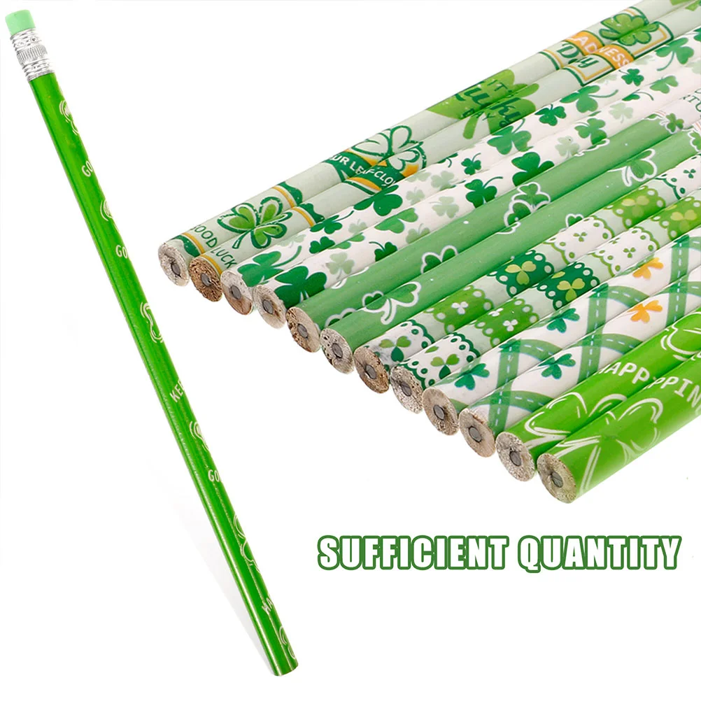 24 Pcs Four Leaf Pencil for Students Pencils Kids Cartoon with Erasers Portable Wood Stationery Drawing Adorable