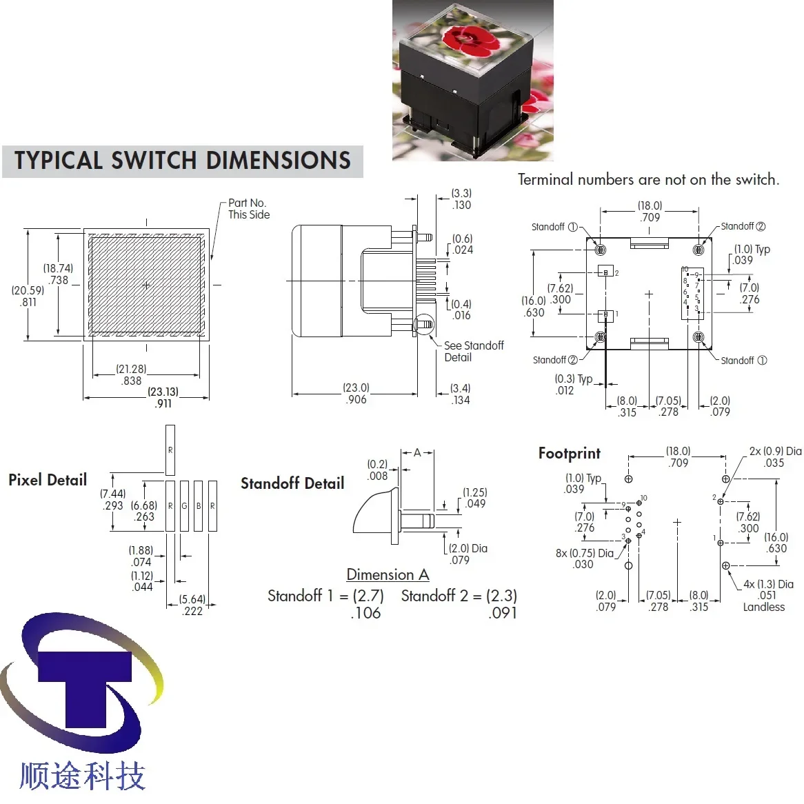 LED ISF15ACP4 OLED Display Full Screen Color Pushbutton with flash movie