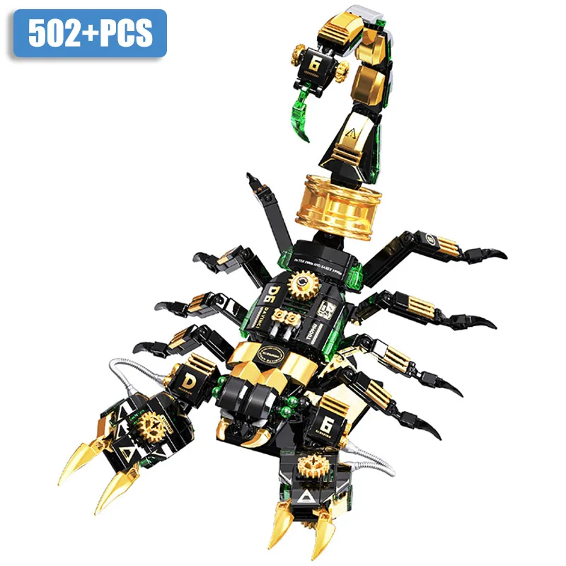 MOC 502pcs Steam Mechanical Scorpion Model Building Blocks Bricks Creative DIY Mechanical Insects Toys For Children Boys Gifts