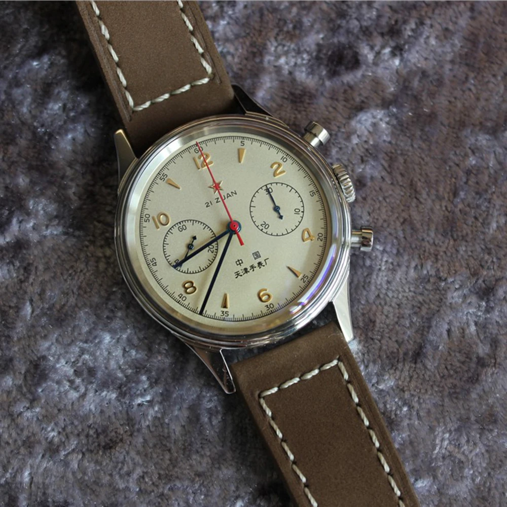 1963 Pilot Chronograph Watch Men Retro ST1901 Hand Wind Mechanical Wristwatch Chinese Air Force Watches 38mm 40mm Reloj Hombre