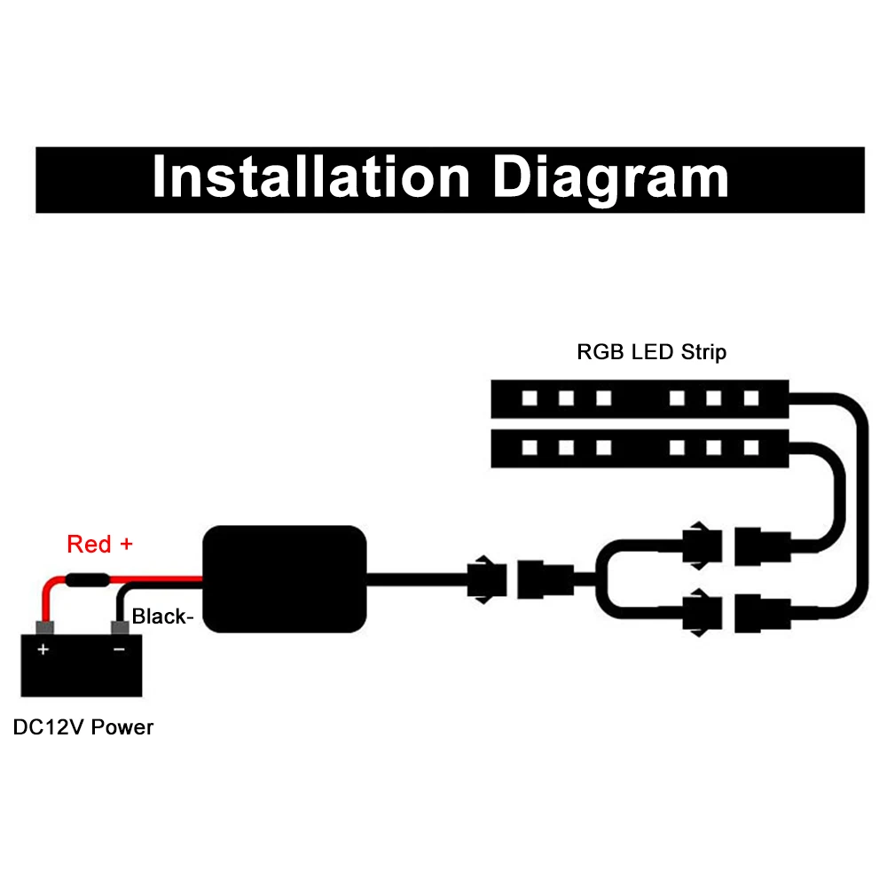Motorcycle Led Light Strips Wireless RF Remote Control Waterproof RGB Multi-Color Atmosphere Light for Motorcycle Automobile ATV