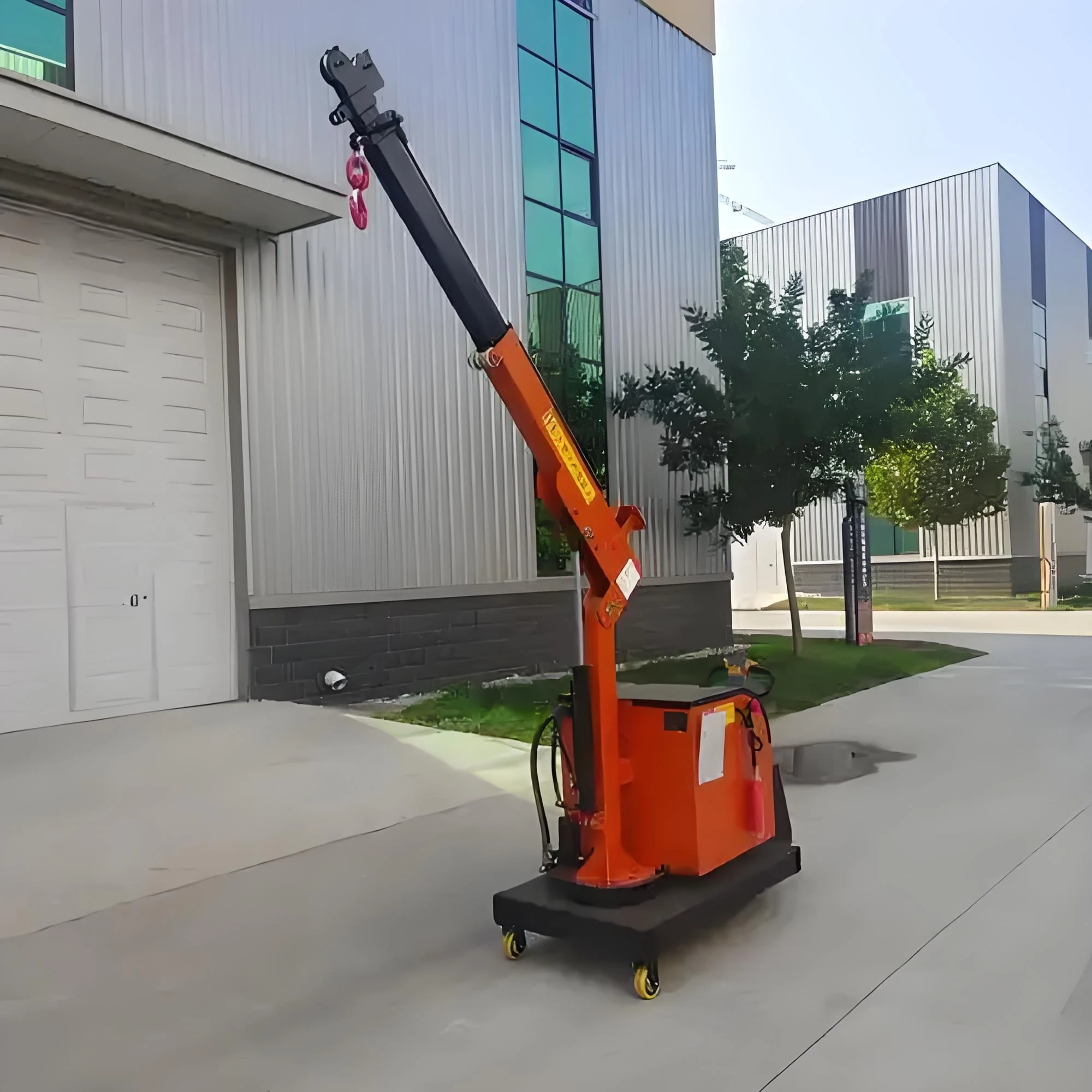 Fully Electric Portable Handling 2Ton Hydraulic Small Cranes Wholes Sales 360° Cantilever Rotating Electric Walking