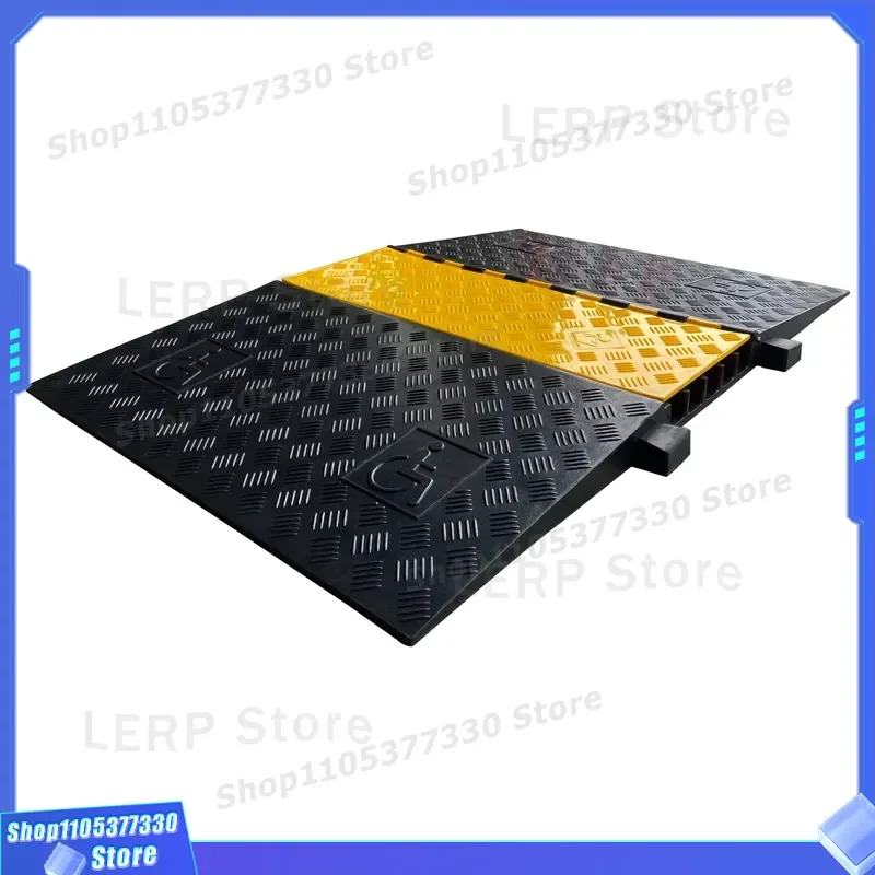 5 Channel ADA Cable Ramp Heavy Duty Wheelchair Accessible Cord Protector Floor Wire Hider for Garage Driveway Outdoor Use