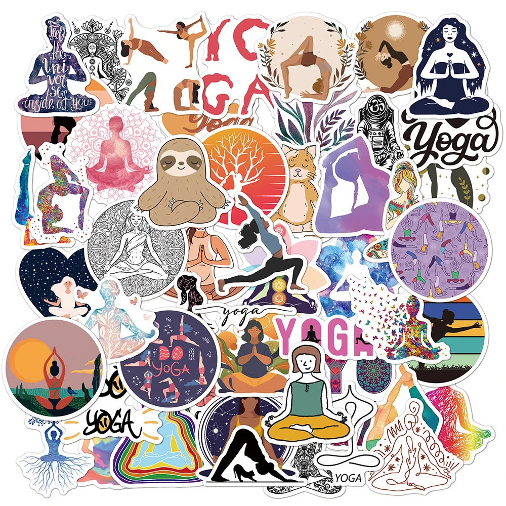 10/30/50pcs YOGA Cartoon Stickers Woman Weight Loss and Fitness Sports Decal for Notebook Phone Helmet Cool Graffiti Sticker Toy
