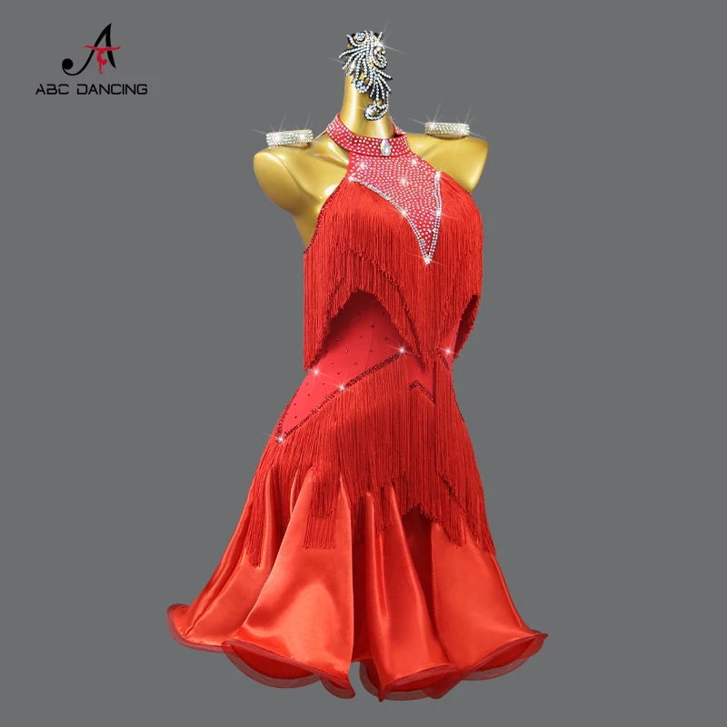 Robe de danse latine pour filles, jupe ligne à franges pour femmes, costume de fête, tenues de scène Samba, vêtements de danse de RhKpop, vêtements de soirée trempés, 2024