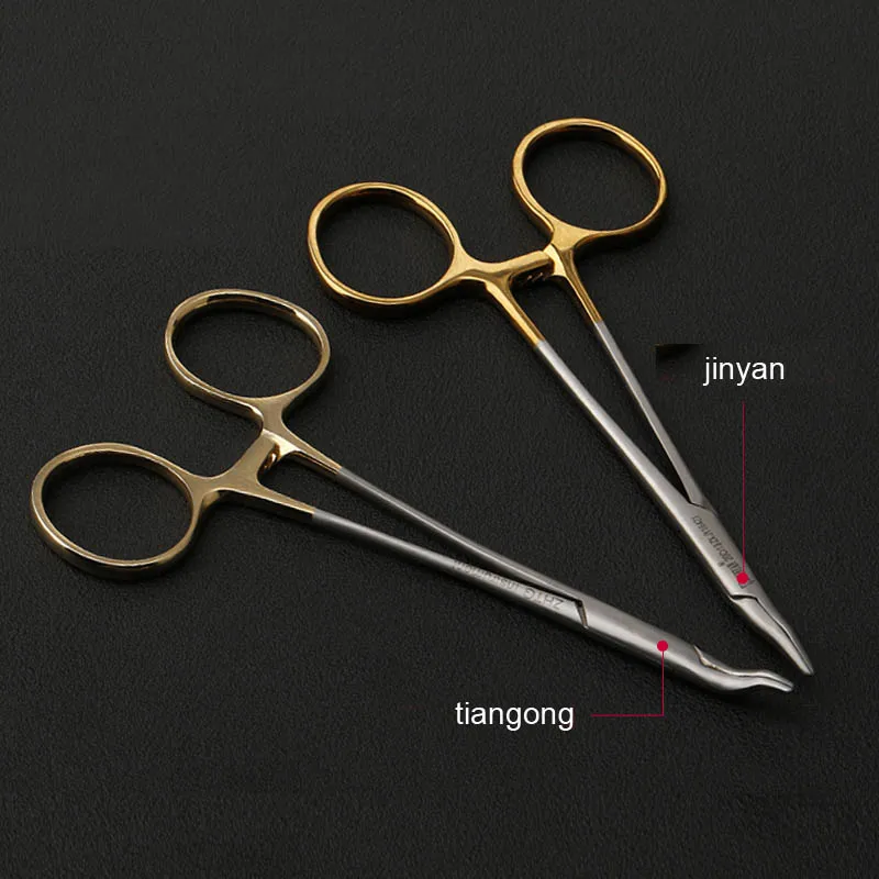 

Tiangong / Jinyan gold handle nasal needle holder nose plastic surgery stainless steel surgical instruments tool pincers