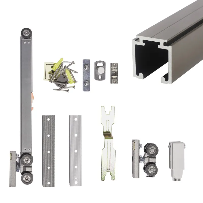 Inspection-free repair, quick disassembly, hidden pocket door slide rail, solid wood aluminum frame door buffer sliding door tra