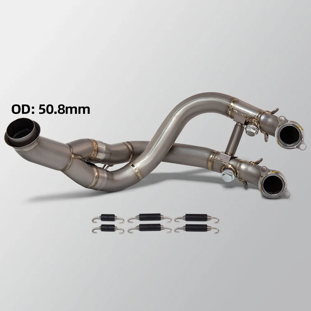 Motorcycle Exhaust Titanium Alloy Modify Header Front Pipe Kit 51MM For 790ADV 890ADV DUKE 790 890 ADV Adventure DUKE790 DUKE890