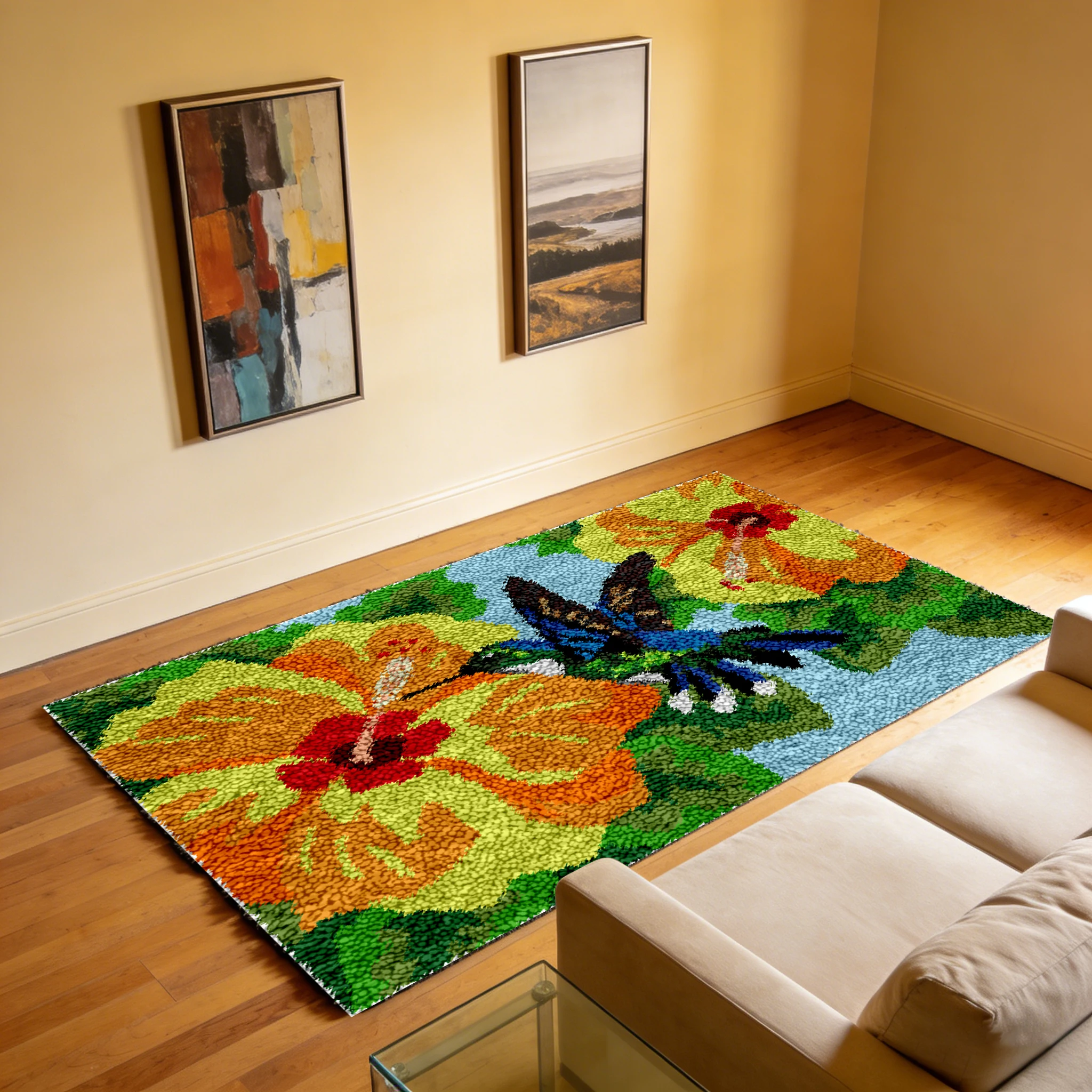 Animal Latch Hook Rugs Kits for Adults with Pattern Printed Canvas Yarn Diy Tapestry Hook mat klinkhaak kussen Carpet embroidery