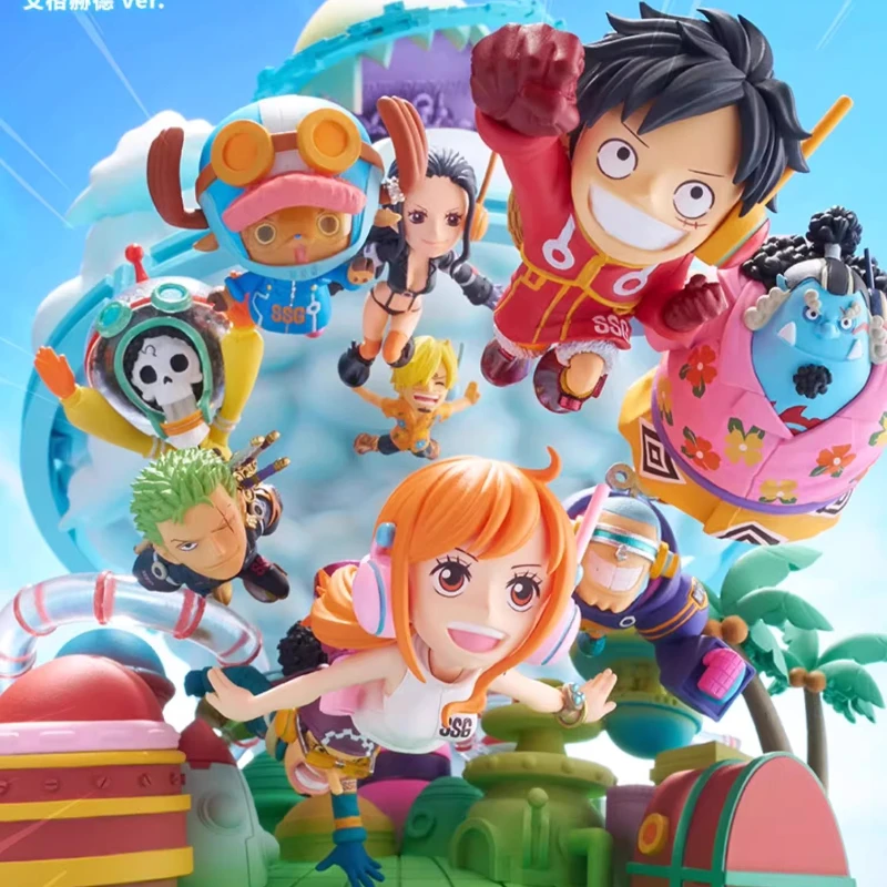 Bandai genuíno uma peça anime figura wcf luffy egghead figura de ação brinquedos para meninos meninas presente modelo colecionável ornamentos