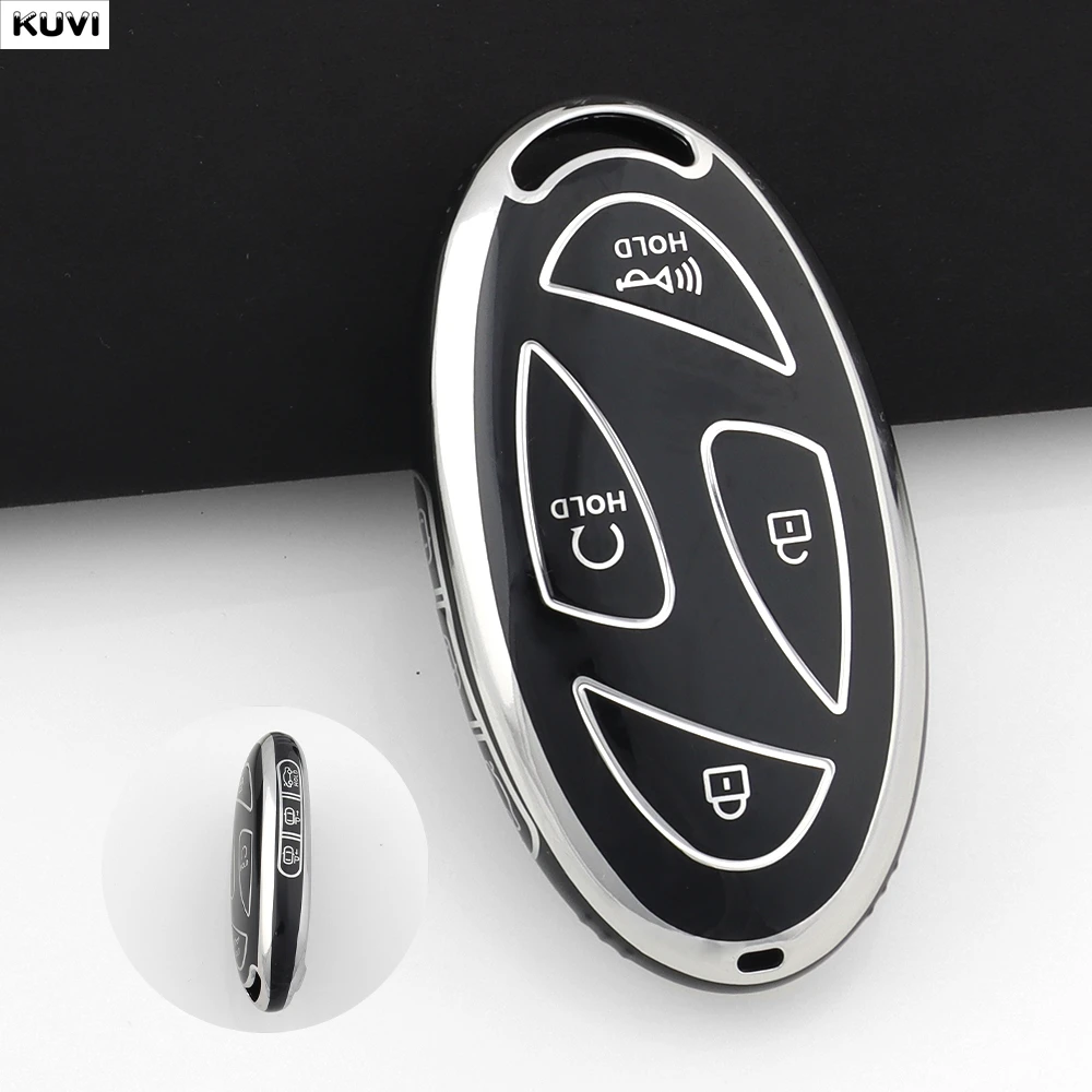 5 7 Buttons Pink TPU Car Remote Key Case Cover For Hyundai IONIQ 6 New Grand Prix GN7 Kona Protected Keychain Fob Accessories image 4
