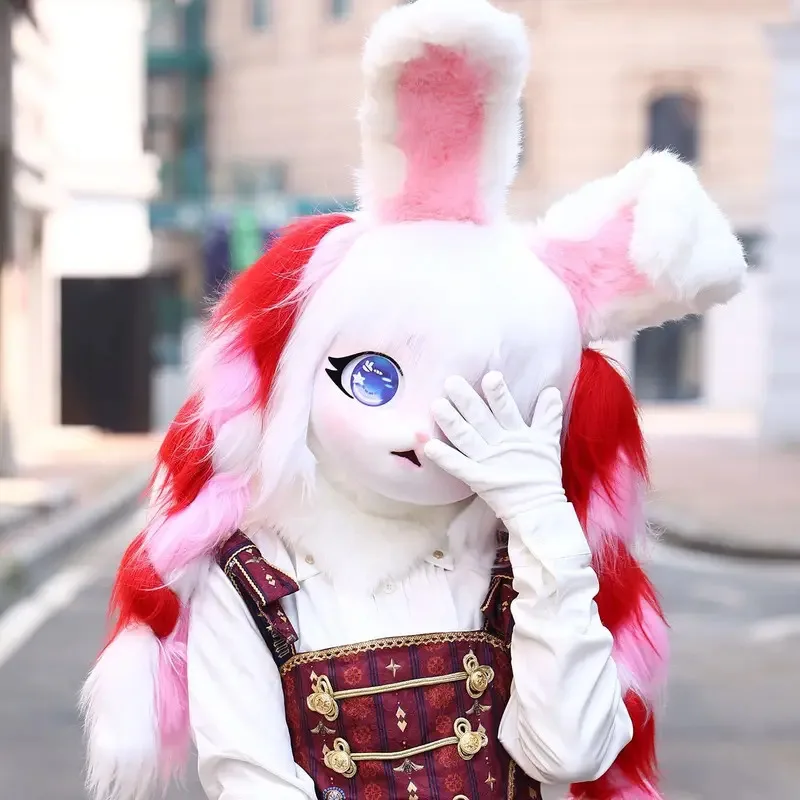 

CySweet Lolita Lop Ear кролик меховой костюм маска косплей костюм кигуруми меховой костюм голова пушистый косплей костюм Kig лапы костюм животного
